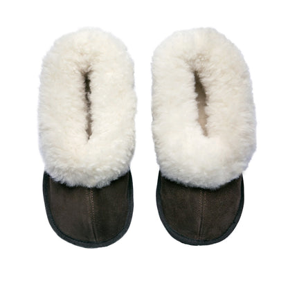 Cosy Shepherd Slippers | Chocolate | Suede & Sheepskin