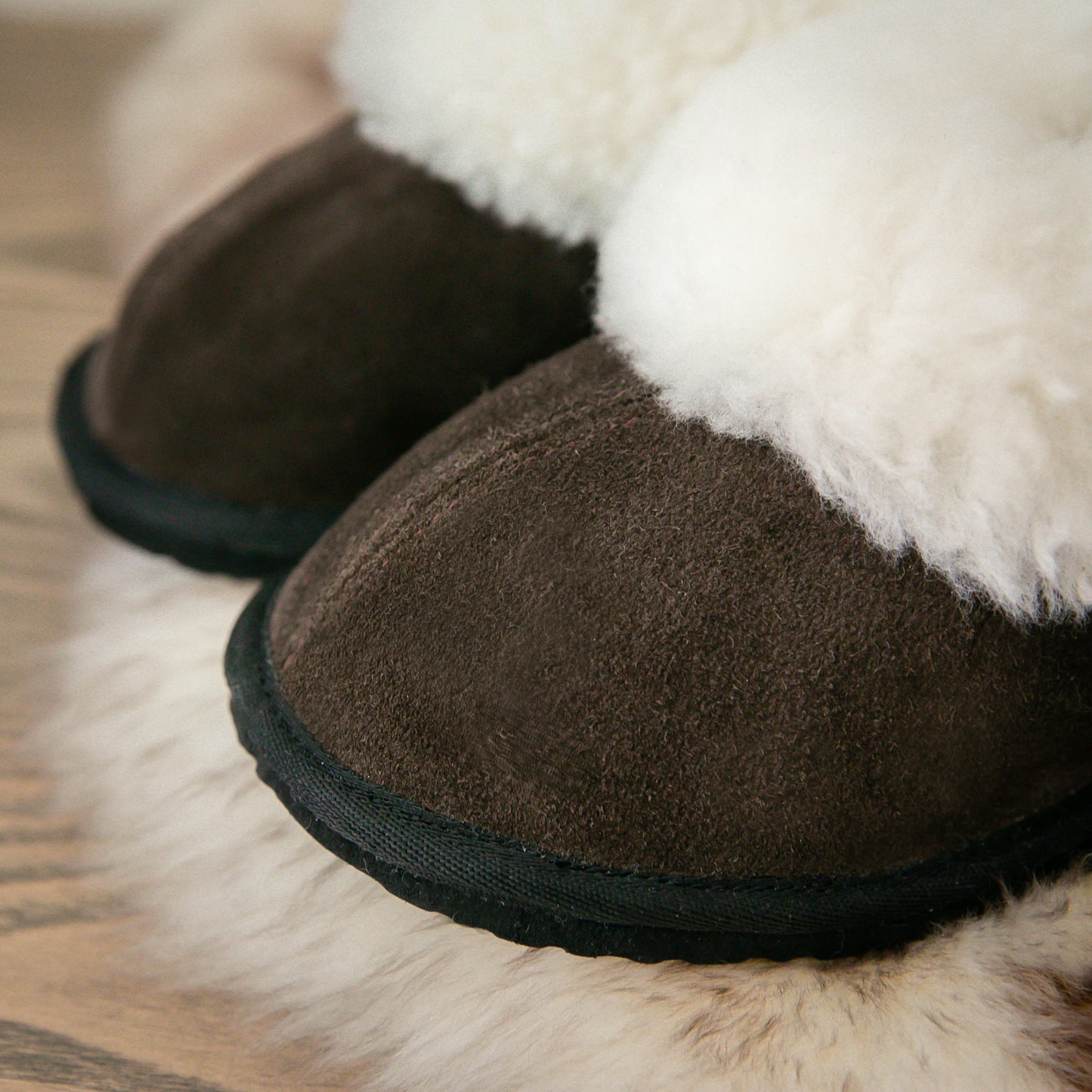 Cosy Shepherd Slippers | Chocolate | Suede & Sheepskin