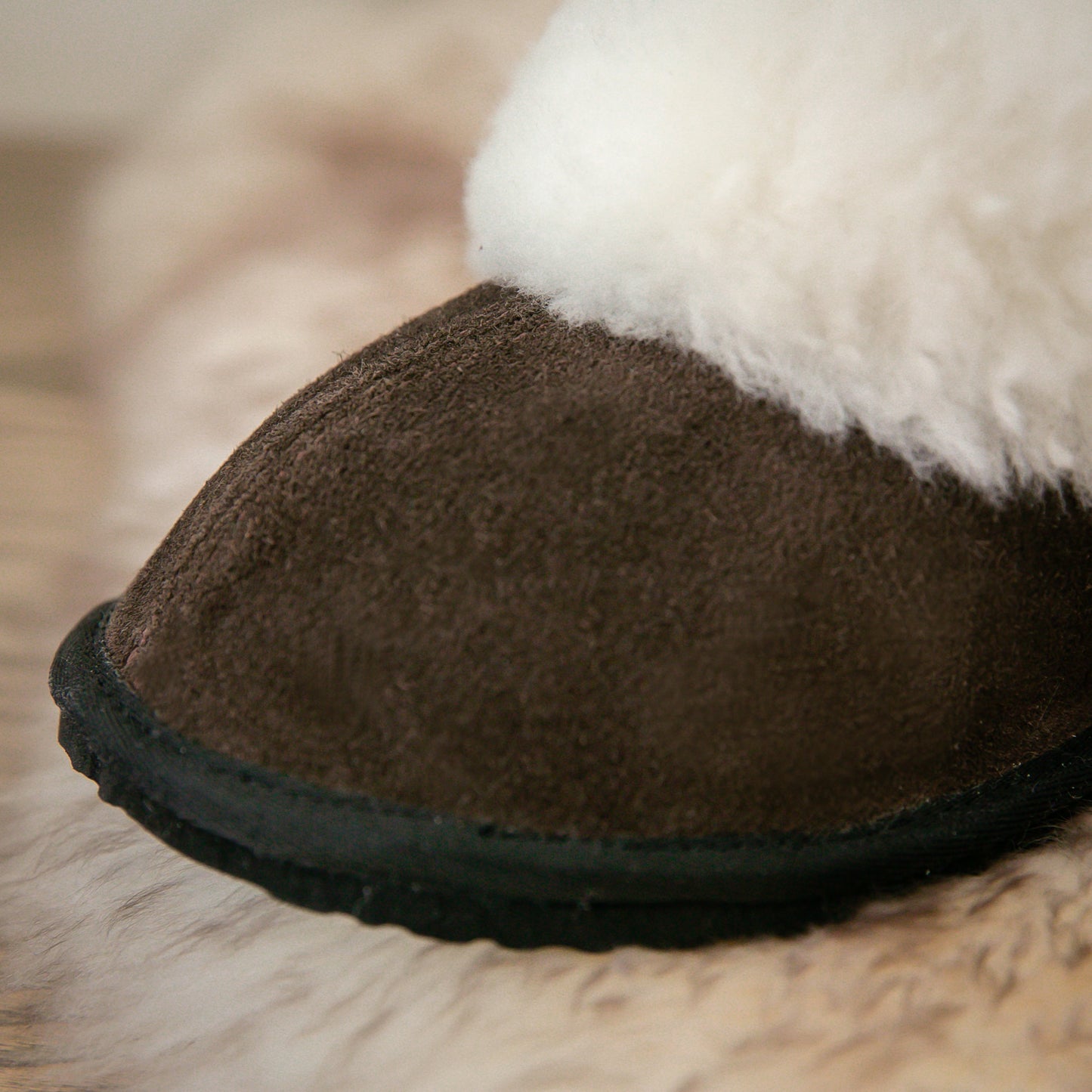 Cosy Shepherd Slippers | Chocolate | Suede & Sheepskin