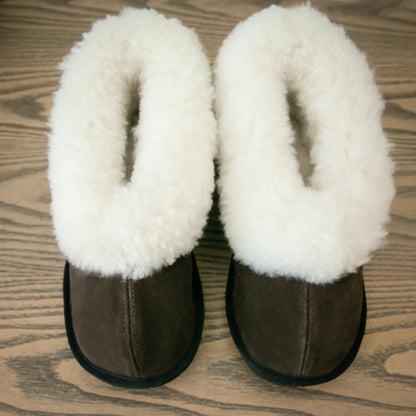 Cosy Shepherd Slippers | Chocolate | Suede & Sheepskin