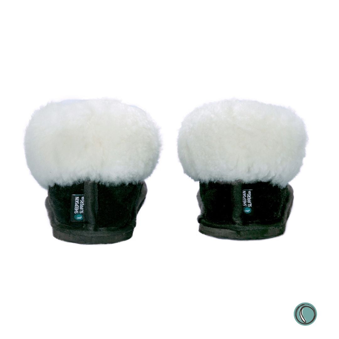 Cosy Shepherd Slippers | Black | Suede & Sheepskin