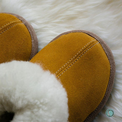 Cosy Shepherd Slippers | Mustard | Suede & Sheepskin | MADE TO ORDER