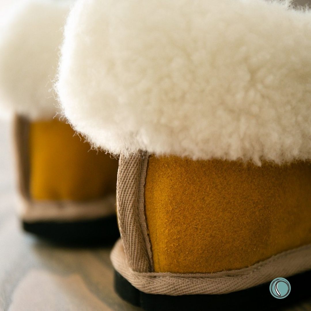 Cosy Shepherd Slippers | Mustard | Suede & Sheepskin | MADE TO ORDER