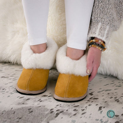 Cosy Shepherd Slippers | Mustard | Suede & Sheepskin | MADE TO ORDER