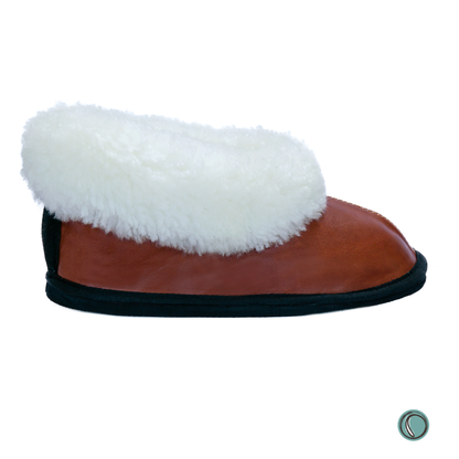 Cosy Shepherd Slippers | Gingerbread | Leather & Sheepskin