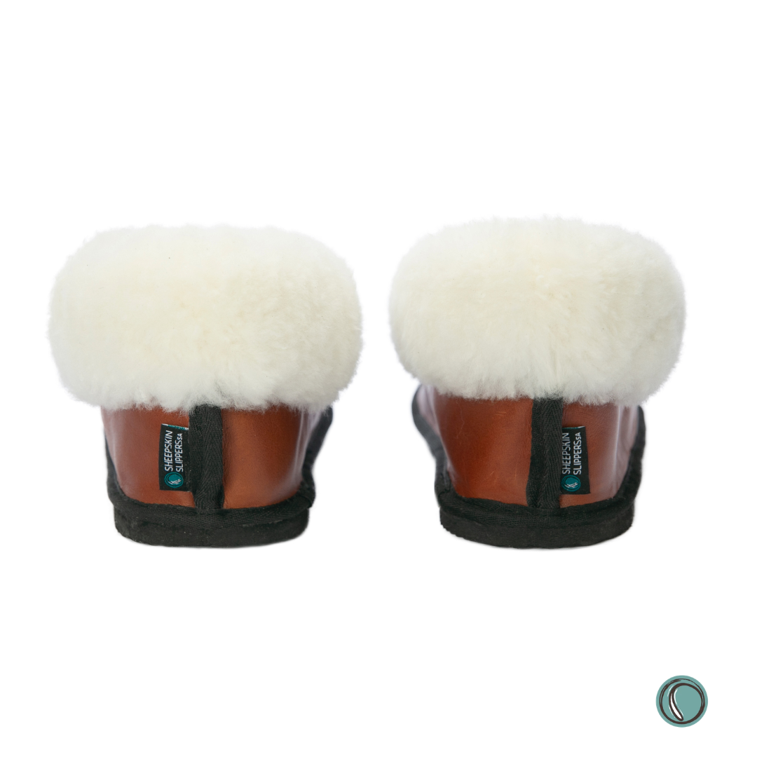 Cosy Shepherd Slippers | Gingerbread | Leather & Sheepskin