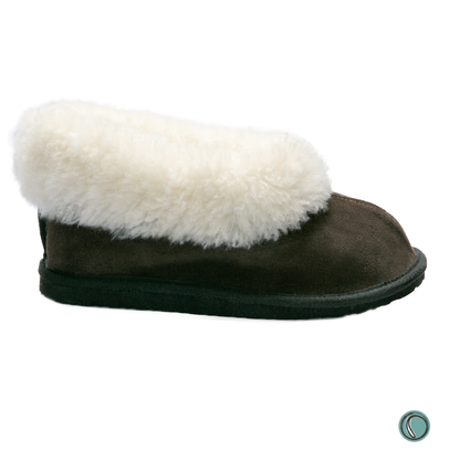 Cosy Shepherd Slippers | Chocolate | Suede & Sheepskin
