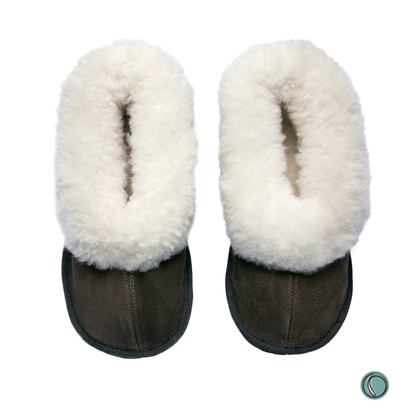 Cosy Shepherd Slippers | Chocolate | Suede & Sheepskin