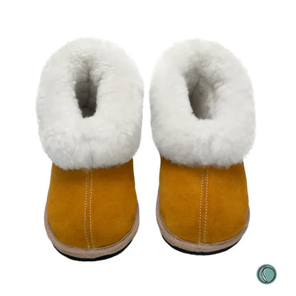 Cosy Shepherd Slippers | Mustard | Suede & Sheepskin | MADE TO ORDER
