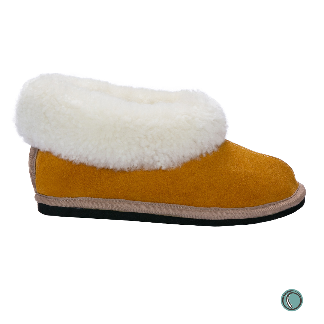 Cosy Shepherd Slippers | Mustard | Suede & Sheepskin | MADE TO ORDER
