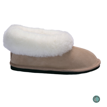 Cosy Shepherd Slippers | TPU NON-SLIP | Stone | Suede & Sheepskin | MADE TO ORDER