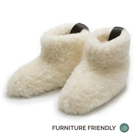 High Igloo Strap Slippers | Cream | Wool Lining