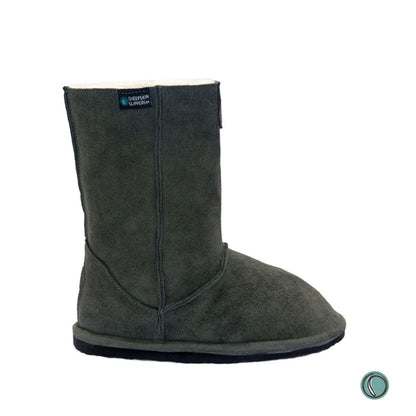 Hugg Boots | Mid-Calf | Olive-Grey | Sheepskin & Suede Boots | MADE TO ORDER