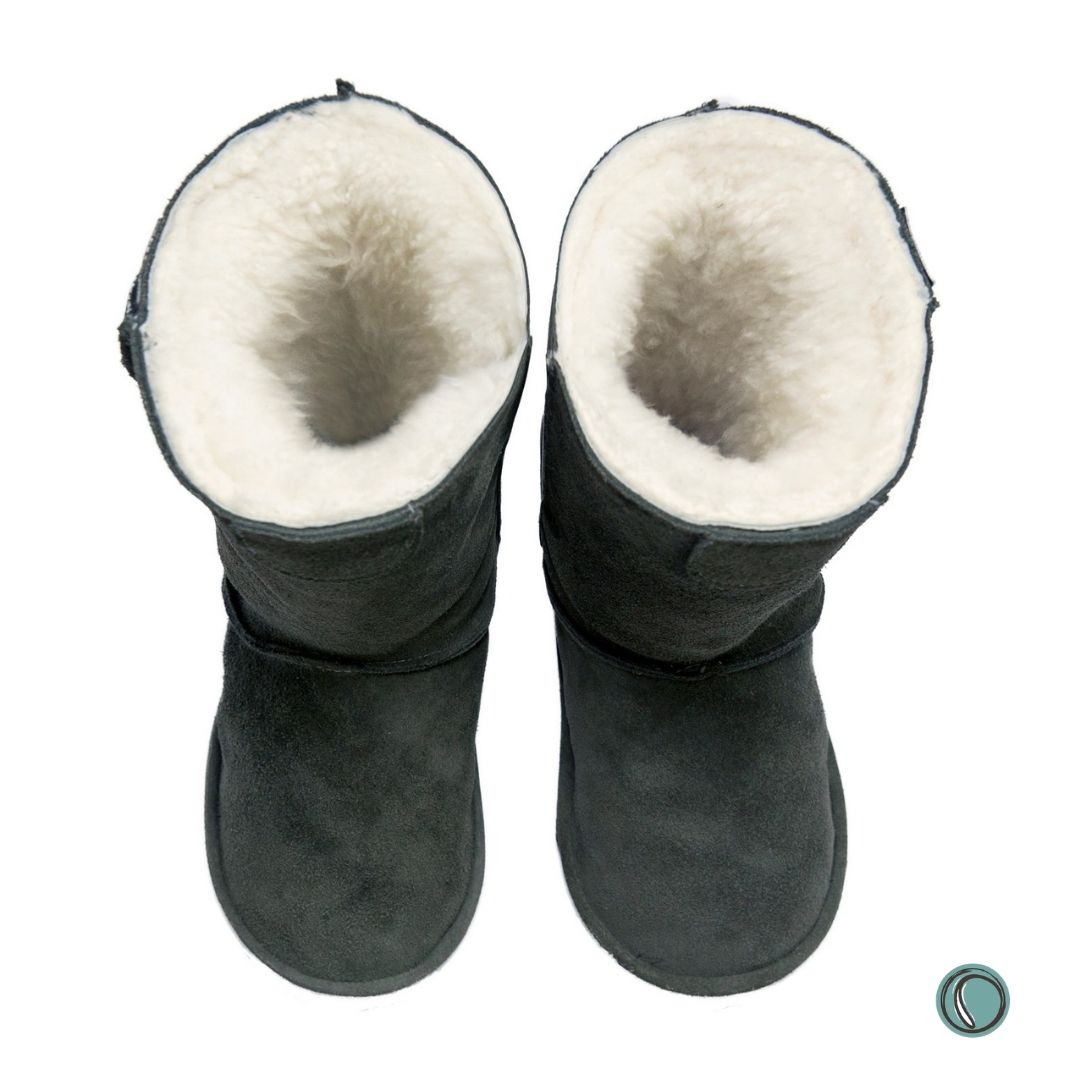 Hugg Boots | Mid-Calf | Olive-Grey | Sheepskin & Suede Boots | MADE TO ORDER