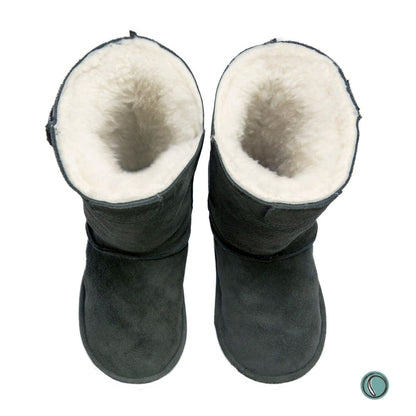 Hugg Boots | Mid-Calf | Olive-Grey | Sheepskin & Suede Boots | MADE TO ORDER