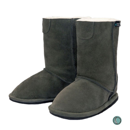 Hugg Boots | Mid-Calf | Olive-Grey | Sheepskin & Suede Boots | MADE TO ORDER