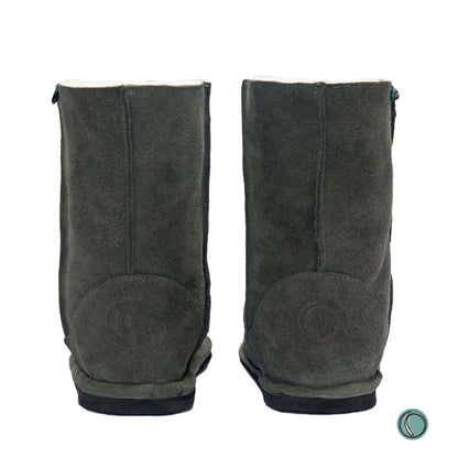 Hugg Boots | Mid-Calf | Olive-Grey | Sheepskin & Suede Boots | MADE TO ORDER