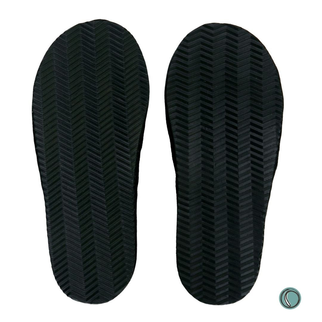 Mule Binding Collar Slippers | Slip-On | Black | Suede & Sheepskin