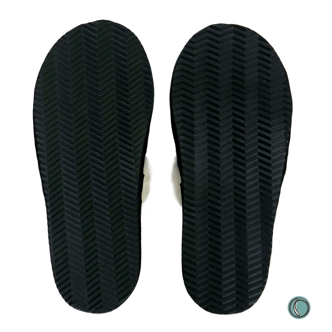 Mule Wool Collar Slippers | Slip-On | Black | Suede & Sheepskin | MADE TO ORDER