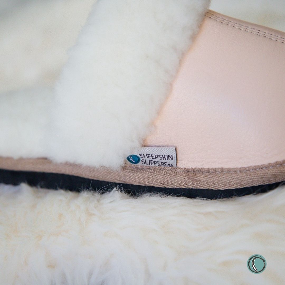 Mule Wool Collar Slipper | Slip-On | Ballet Pink | Leather & Sheepskin