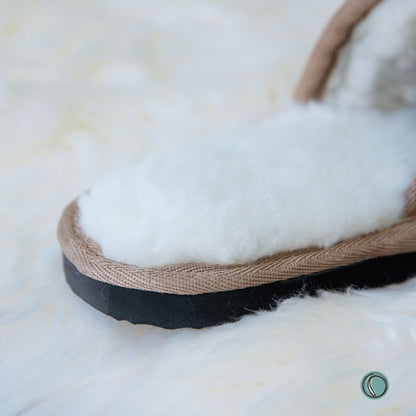 Mule Binding Collar Slippers | Slip-On | Ballet Pink | Leather & Sheepskin