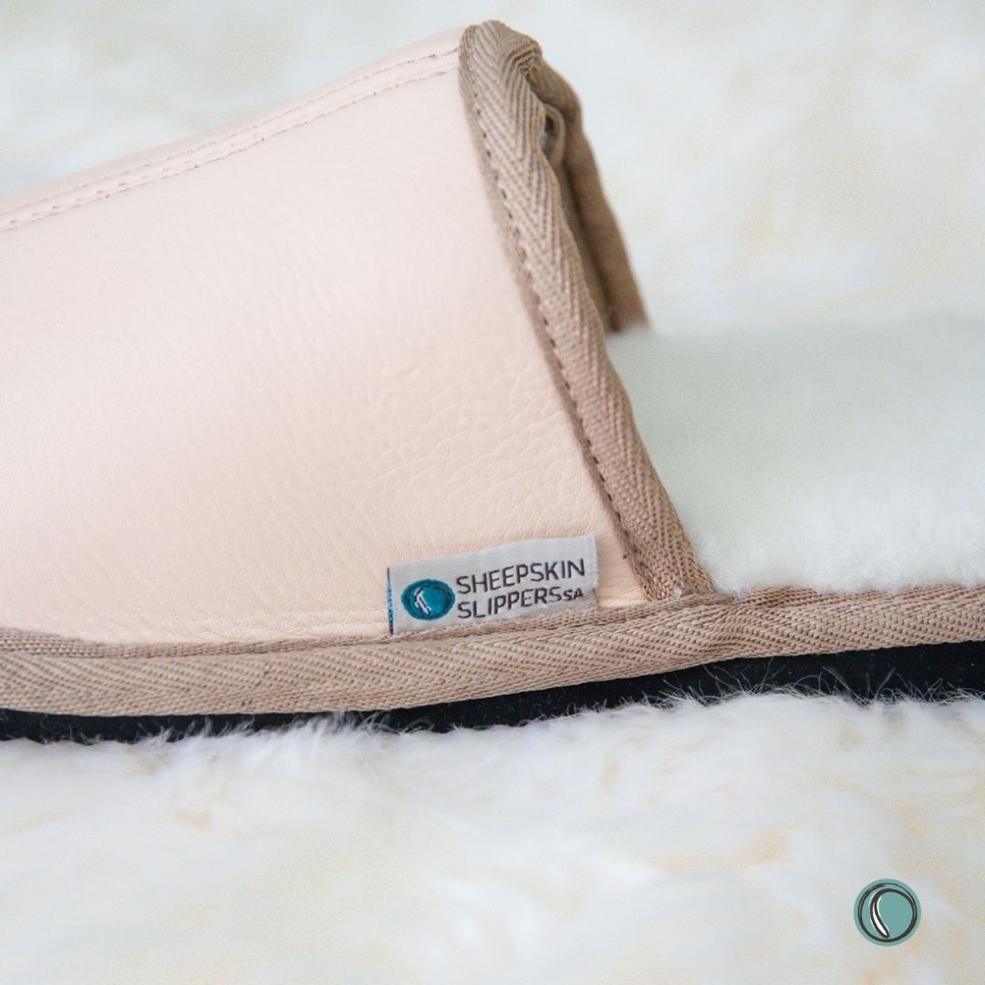 Mule Binding Collar Slippers | Slip-On | Ballet Pink | Leather & Sheepskin
