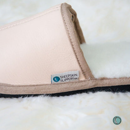 Mule Binding Collar Slippers | Slip-On | Ballet Pink | Leather & Sheepskin