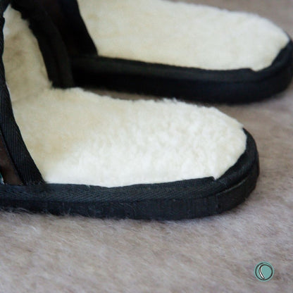 Mule Binding Collar Slippers | Slip-On | Chocolate | Suede & Sheepskin