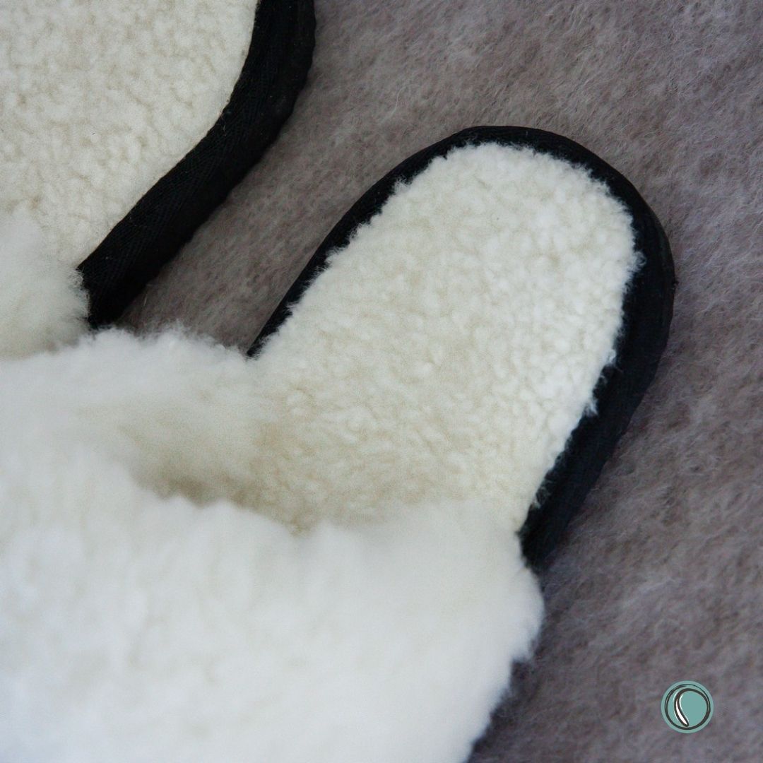 Mule Wool Collar Slippers | Slip-On | Chocolate | Suede & Sheepskin | MADE TO ORDER