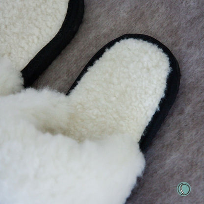 Mule Wool Collar Slippers | Slip-On | Chocolate | Suede & Sheepskin | MADE TO ORDER