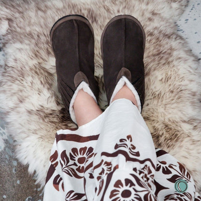 Shushu Ankle Boots | Chocolate | Sheepskin & Suede | MADE TO ORDER