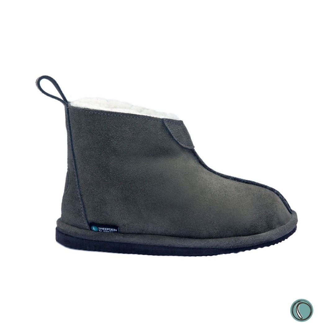 Shushu Ankle Boots | Olive-Grey | Sheepskin & Suede | MADE TO ORDER