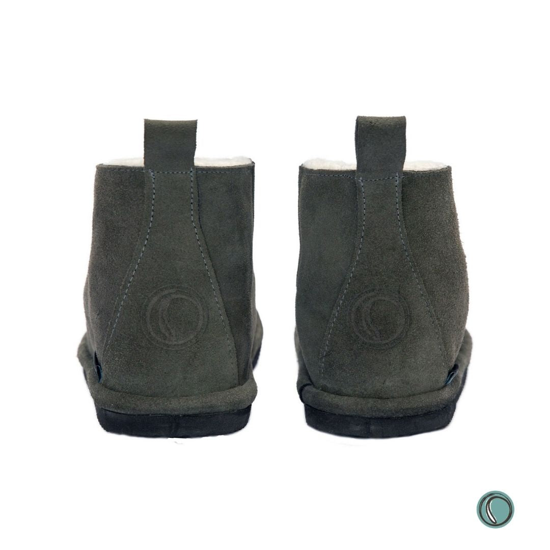Shushu Ankle Boots | Olive-Grey | Sheepskin & Suede | MADE TO ORDER