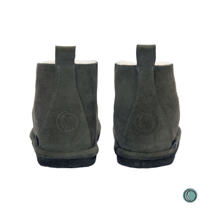 Shushu Ankle Boots | Olive-Grey | Sheepskin & Suede | MADE TO ORDER