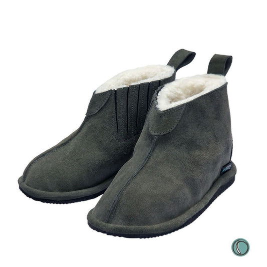 Shushu Ankle Boots | Olive-Grey | Sheepskin & Suede | MADE TO ORDER