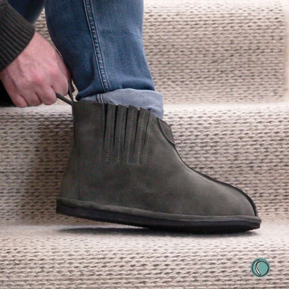 Shushu Ankle Boots | Olive-Grey | Sheepskin & Suede | MADE TO ORDER