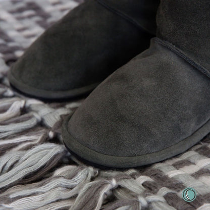 Hugg Boots | Mid-Calf | Olive-Grey | Sheepskin & Suede Boots | MADE TO ORDER