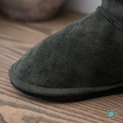 Hugg Boots | Mid-Calf | Olive-Grey | Sheepskin & Suede Boots | MADE TO ORDER