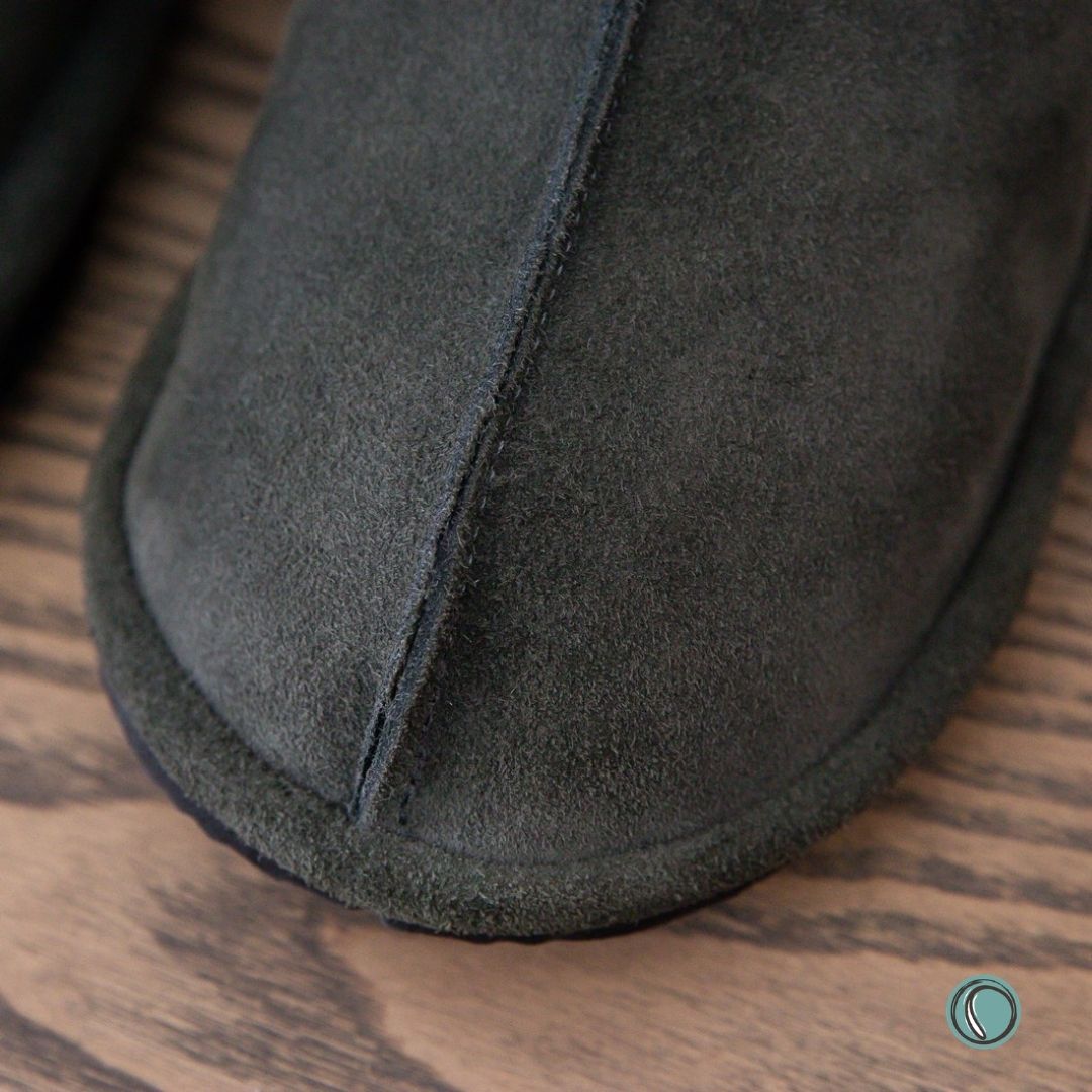 Shushu Ankle Boots | Olive-Grey | Sheepskin & Suede | MADE TO ORDER