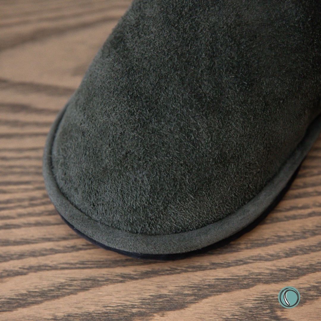 Hugg Boots | Mid-Calf | Olive-Grey | Sheepskin & Suede Boots | MADE TO ORDER