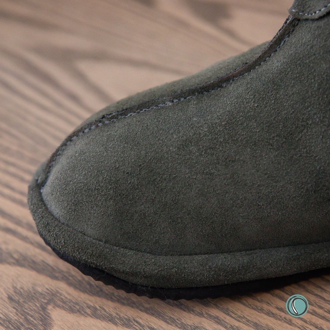 Shushu Ankle Boots | Olive-Grey | Sheepskin & Suede | MADE TO ORDER