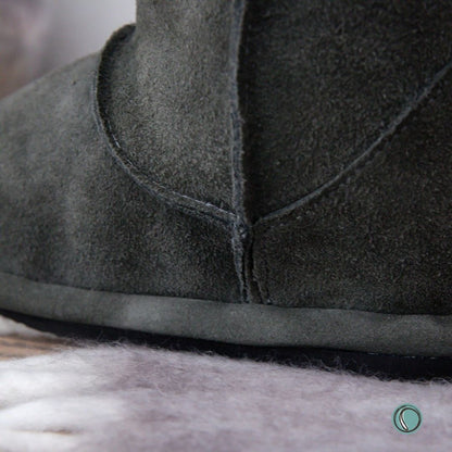 Hugg Boots | Mid-Calf | Olive-Grey | Sheepskin & Suede Boots | MADE TO ORDER