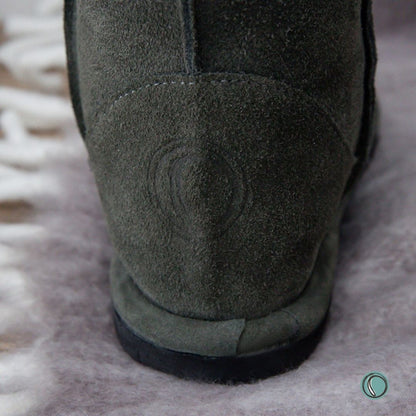 Hugg Boots | Mid-Calf | Olive-Grey | Sheepskin & Suede Boots | MADE TO ORDER