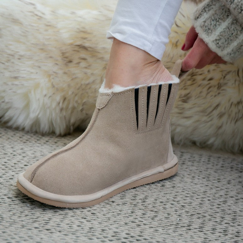 PRE-ORDER | Shushu Ankle Boots | Stone | Unisex Sheepskin & Suede Boots