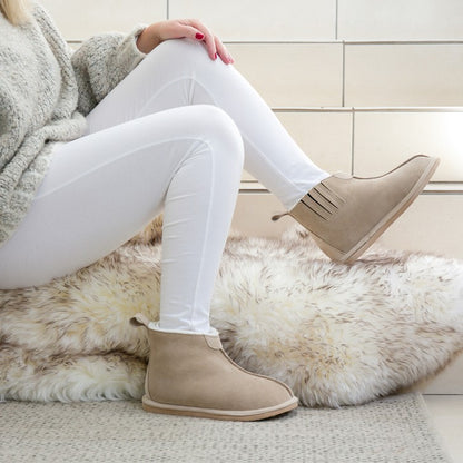 PRE-ORDER | Shushu Ankle Boots | Stone | Unisex Sheepskin & Suede Boots