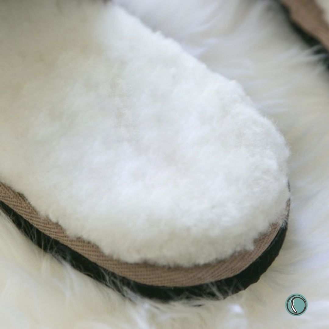 Mule Binding Collar Slippers | Slip-On | Toffee | Leather & Sheepskin