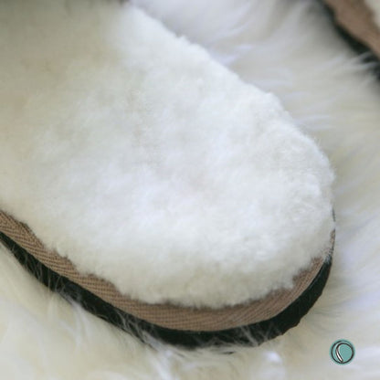 Mule Binding Collar Slippers | Slip-On | Toffee | Leather & Sheepskin