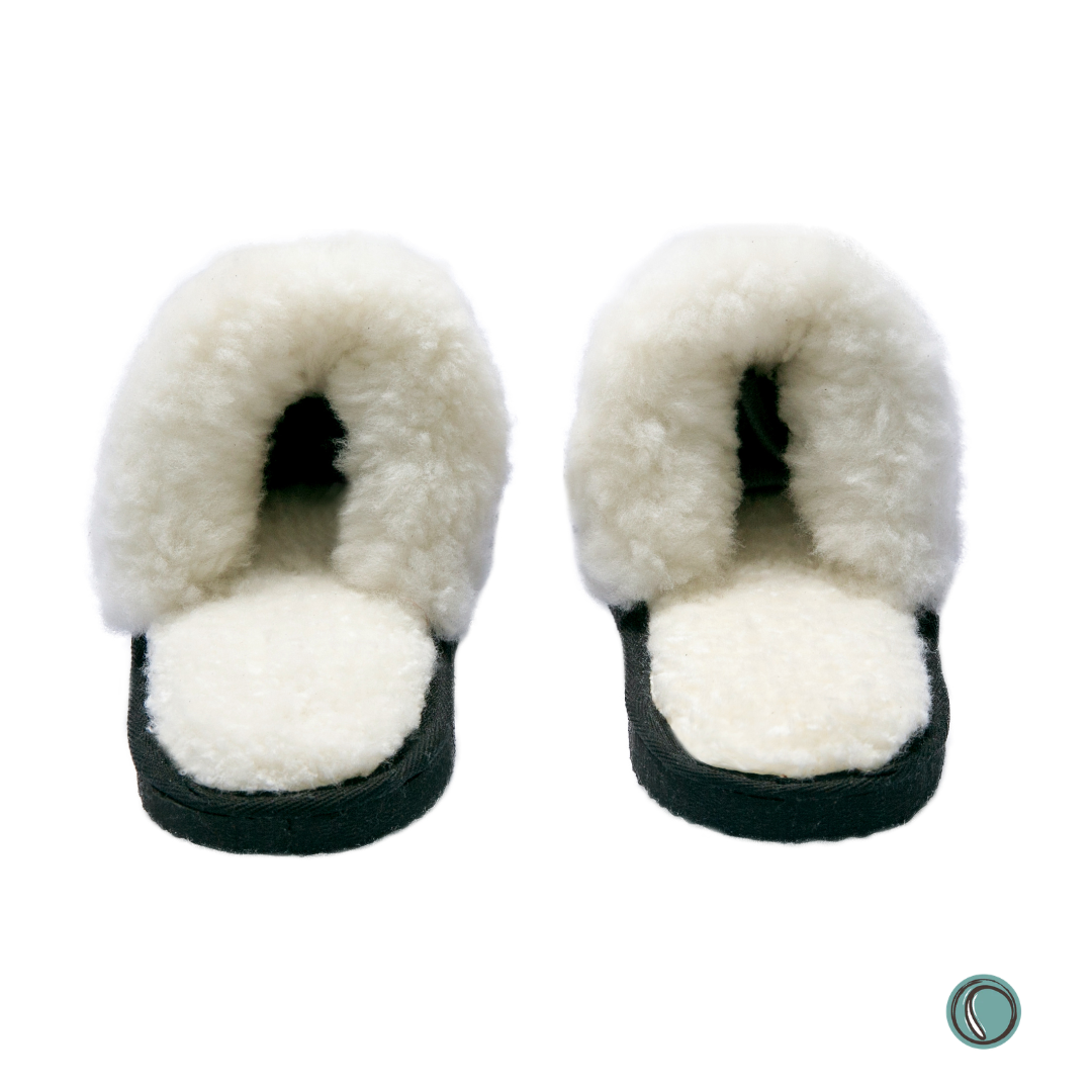 Mule Wool Collar Slippers | Slip-On | Chocolate | Suede & Sheepskin | MADE TO ORDER